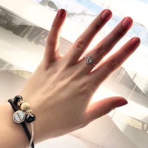 Sparkling Heart Pandora Ring